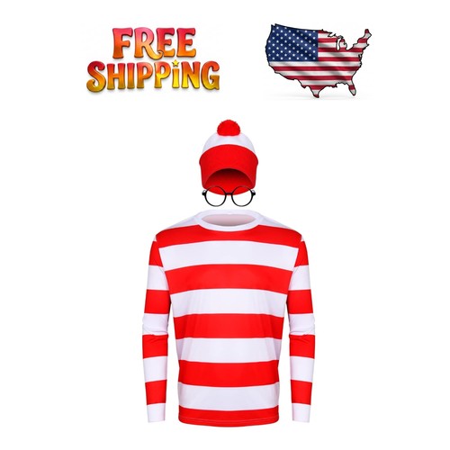 Funny adult striped waldo - adult,