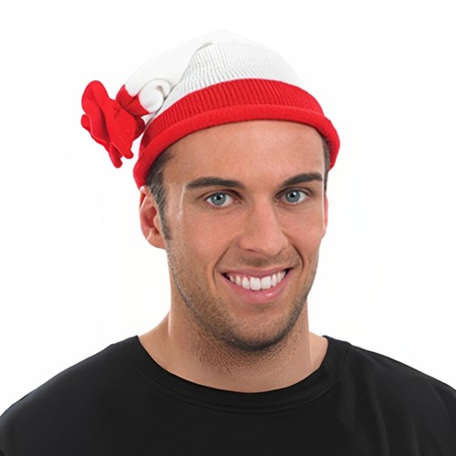 Red and white adult bobble - white,